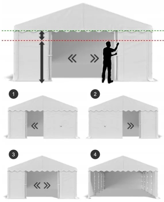 Cort de petrecere 6x12m 240g/m2 PE
