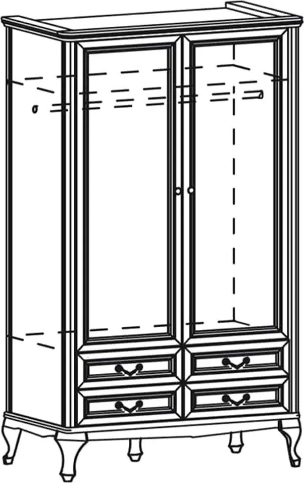 Dulap lemn masiv Weston 2 usi, 115 × 60 × 206 cm