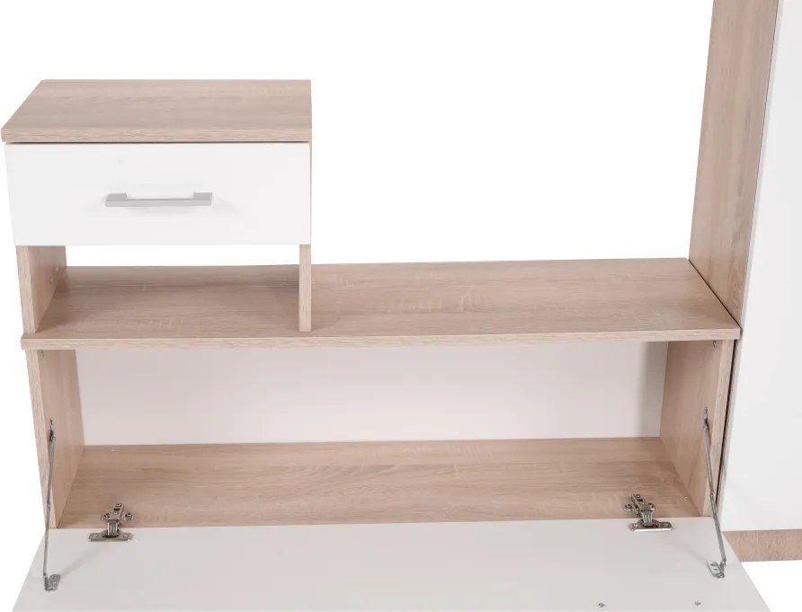 Ansamblu pentru hol, stejar sonoma/alb, ASTER