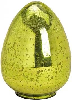 Decoratiune Ou din sticla verde 12x14 cm