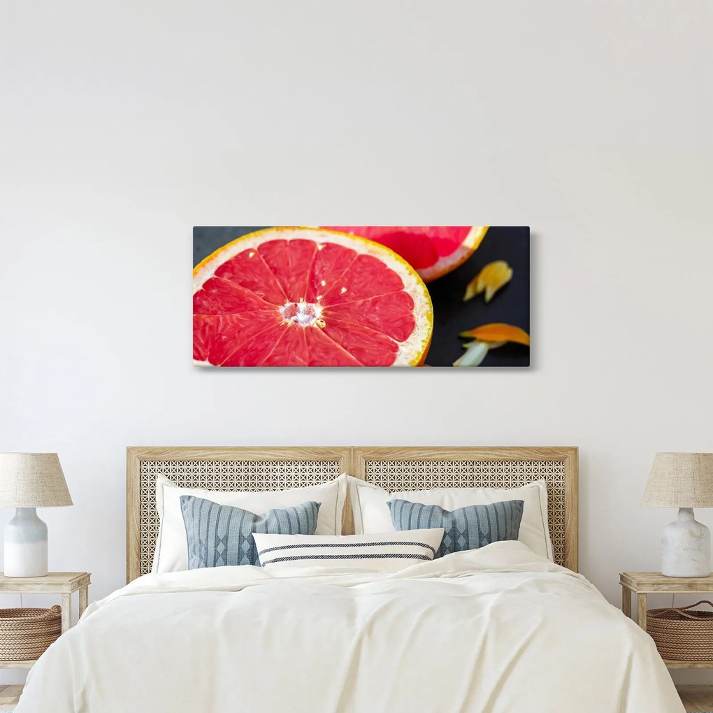 Tablou cu grapefruit tăiat (120x50 cm)