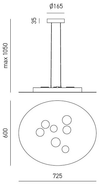 Lustra suspendata moderna Luna 60x72,5cm, alb sau gri