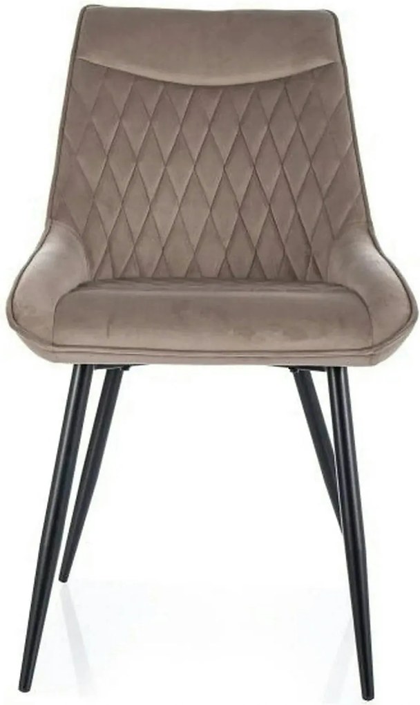Scaun AGAT, bej inchis/negru, stofa catifelata - Bluvel 40/metal, 51x4