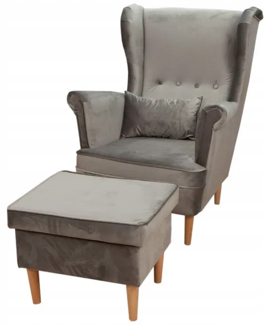 ShopJK FOTOLIU CU SUPORT PENTRU PICIOARE - MANILA - GRI DESCHIS