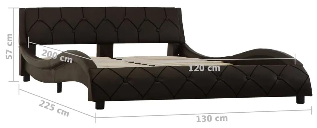 Cadru de pat, gri, 120 x 200 cm, piele ecologica Gri, 120 x 200 cm