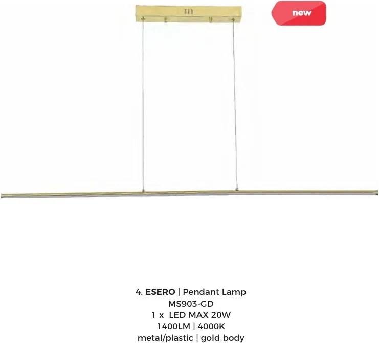 Lustra liniara suspendata LED ESERO auriu