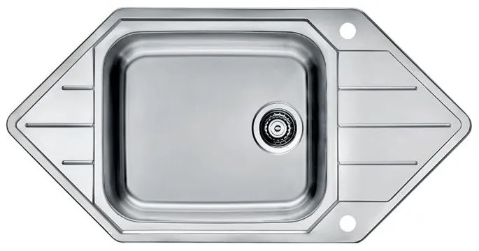 Chiuveta bucatarie inox satin cu o cuva si picurator, reversibila, Alveus Praktik 130