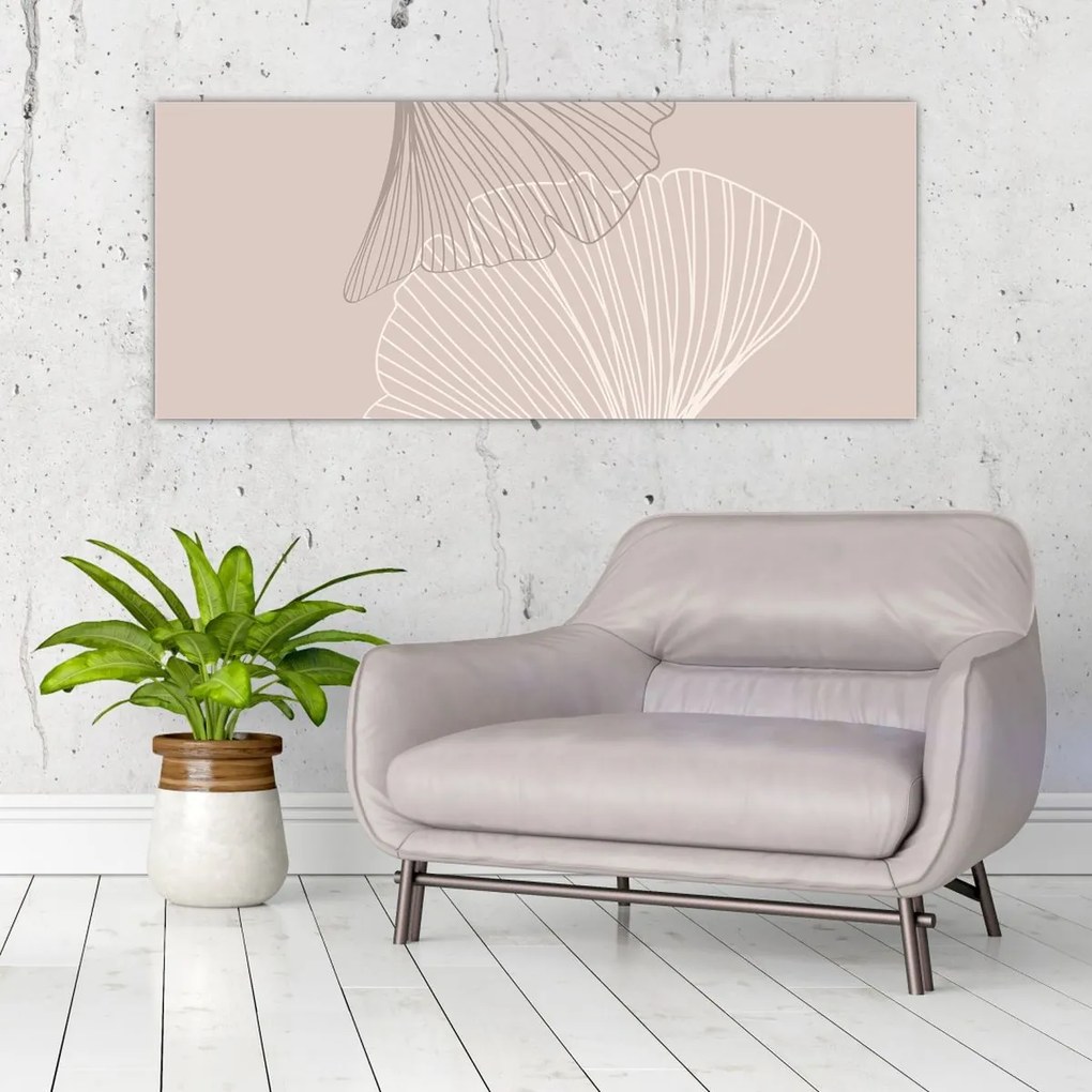 Tablou - Frunze bej N⁰2 (120x50 cm)