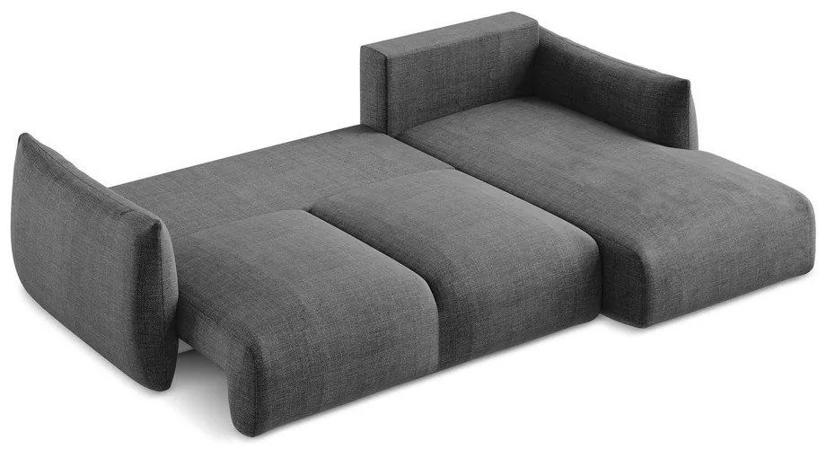 Colțar gri închis extensibil (cu colț pe partea dreaptă/cu șezlong) Leila – Makamii