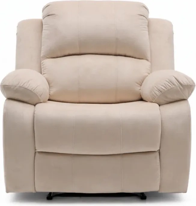 Fotoliu Masaj, Incalzire, rabatabil, sezut cu arcuri metalice, suport picioare extensibil, catifea, Bej