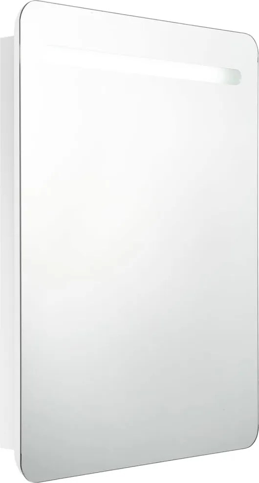 vidaXL Dulap de baie oglindă și LED, alb strălucitor, 60x11x80 cm