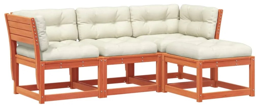 3216912 vidaXL Set mobilier de grădină cu perne, 4 piese, lemn masiv de pin