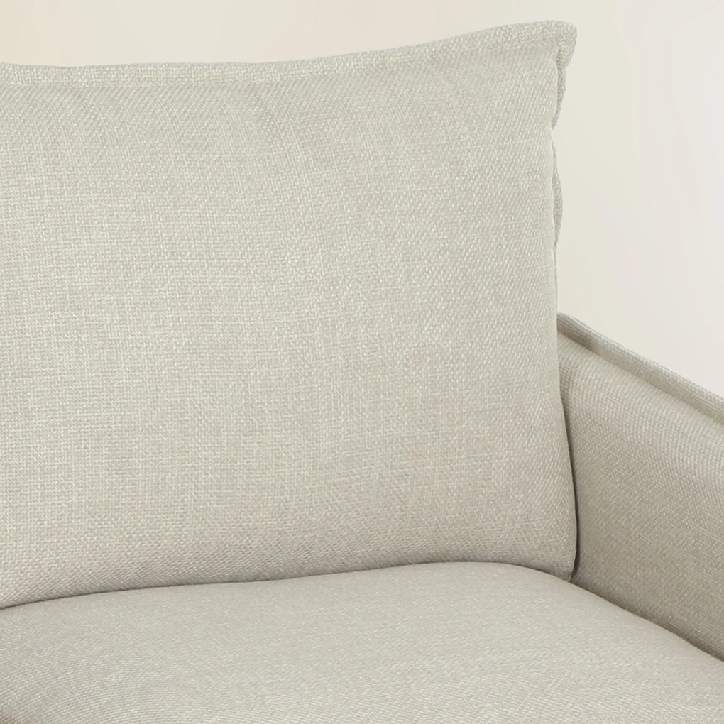 HOMCOM Canapea 3 locuri cu pouf de depozitare, canapea colțar modulară 212 cm, perne cu arcuri, țesătură din in, crem | Aosom Romania