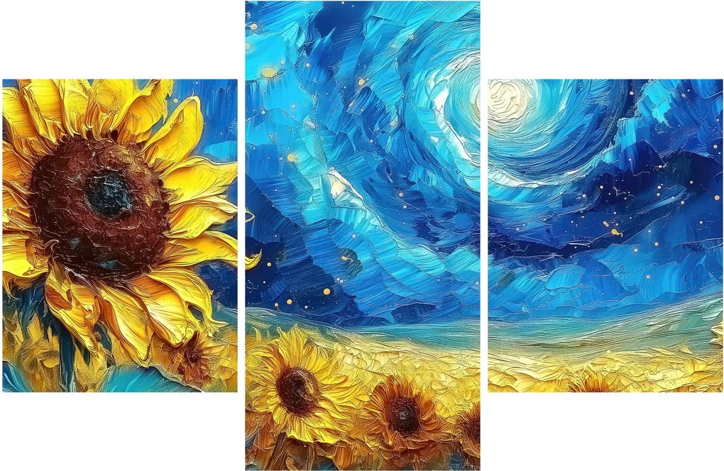Tablou - Pictura floarea-soarelui (90x60 cm)