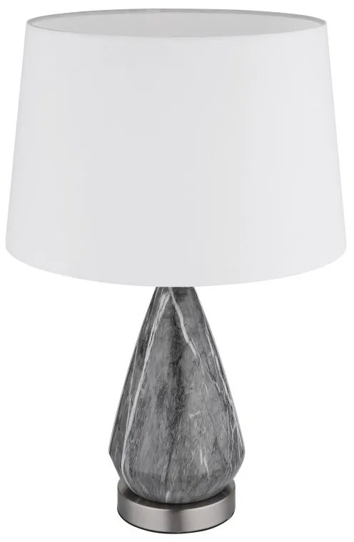 Veioza/Lampa de masa design decorativ KISA nickel/alb