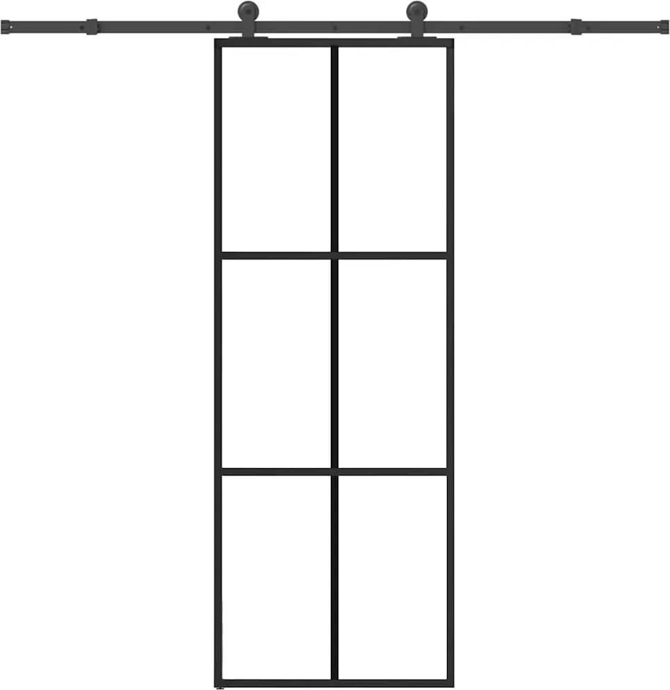 vidaXL Ușă glisantă cu set feronerie, 76x205 cm, sticlă ESG/aluminiu
