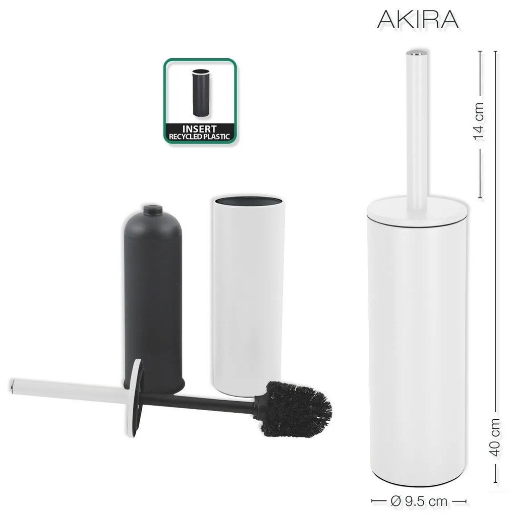 Perie pentru WC Spirella Akira, alb mat