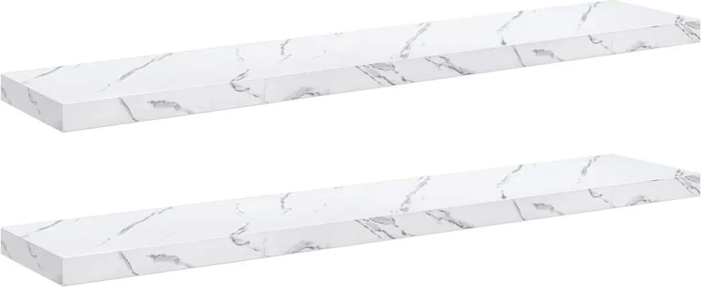 vidaXL Raft de perete Pe perete 2 pcs Marmură albă 120 x 23,5 x 4 cm