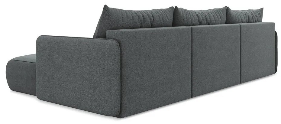 Colțar gri extensibil/cu spațiu de depozitare Nanea – Makamii