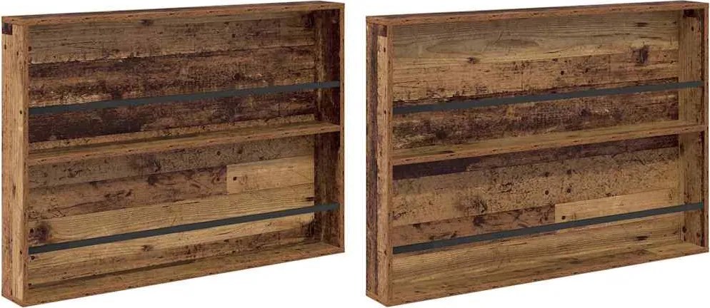 vidaXL Raft pentru reviste cu raft 2 pcs Lemn vechi 100 x 12 x 70 cm