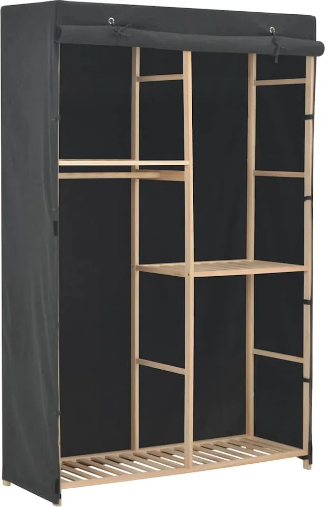 vidaXL Șifonier cu 3 rafturi, gri, 110 x 40 x 170 cm, material textil