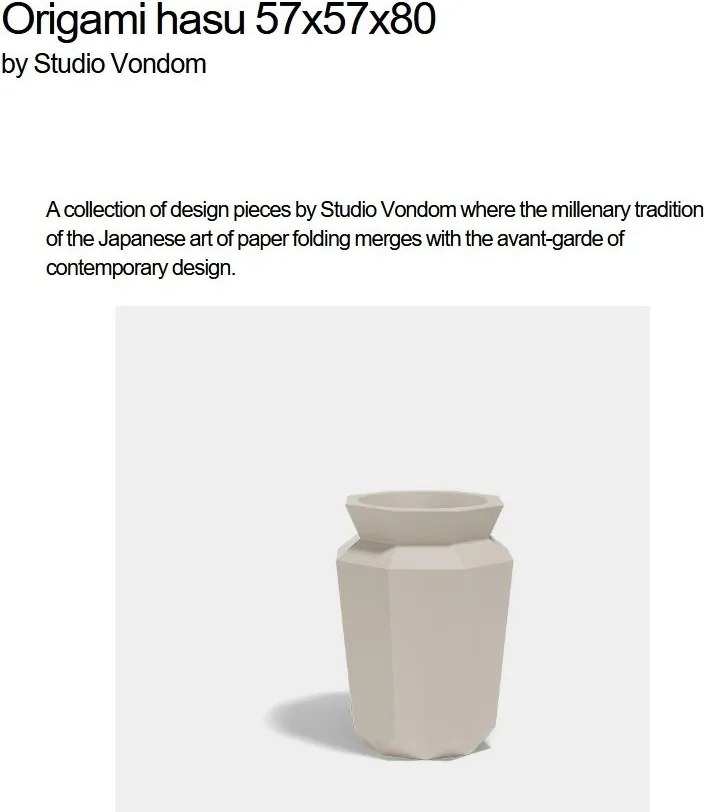 Ghiveci plante design decorativ modern exterior/interior ORIGAMI Hasu 57x57x80cm