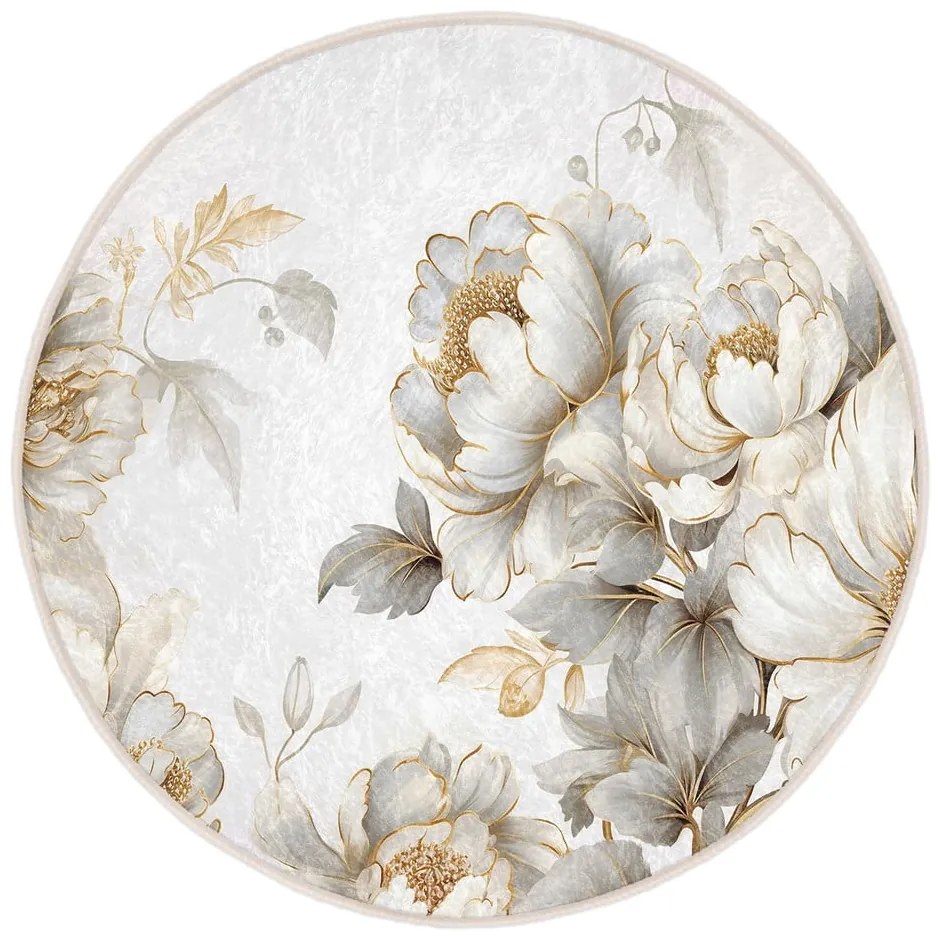 Covor gri deschis/bej lavabil rotund ø 100 cm Soft and Gentle – Mila Home