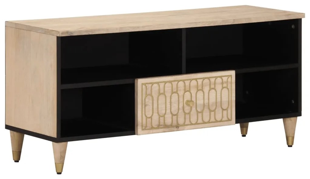 vidaXL Comodă TV, 100x33x46 cm, lemn masiv de mango