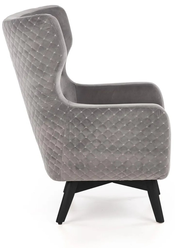 Fotoliu tapitat Marvel Velvet gri – H103 cm