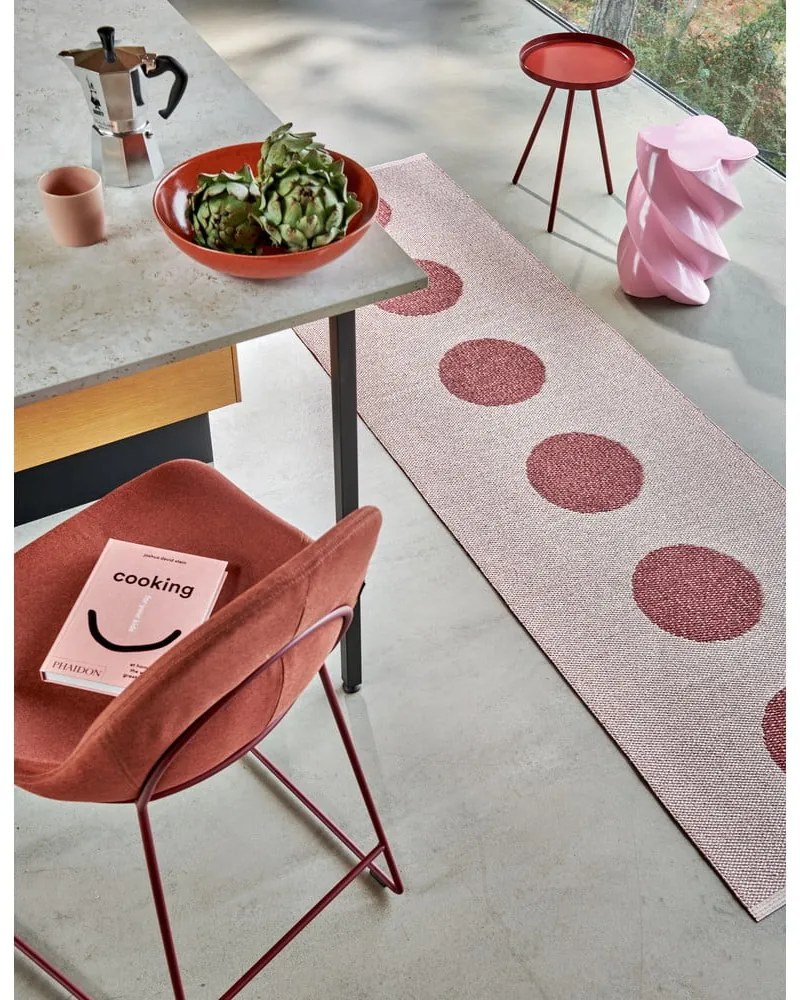 Covor pentru exterior și interior roșu deschis 70x50 cm Vera Pop Blush – Pappelina