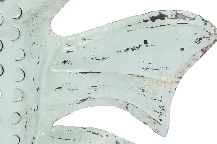 Decorațiune de perete tip pește, stil marin, culoare albastru deschis, din metal, „Blue Reef”