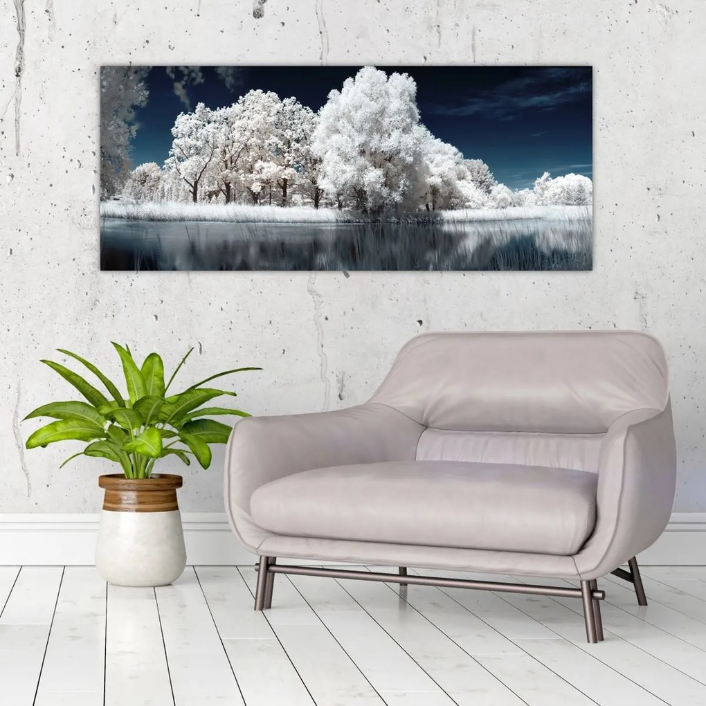 Tablou - Albă ca Zăpada Albă ca Zăpada Copaci (120x50 cm)