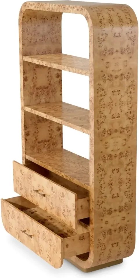 Dulap cu Rafturi design LUX, Furnir Burl Mappa, Maro, Quinton