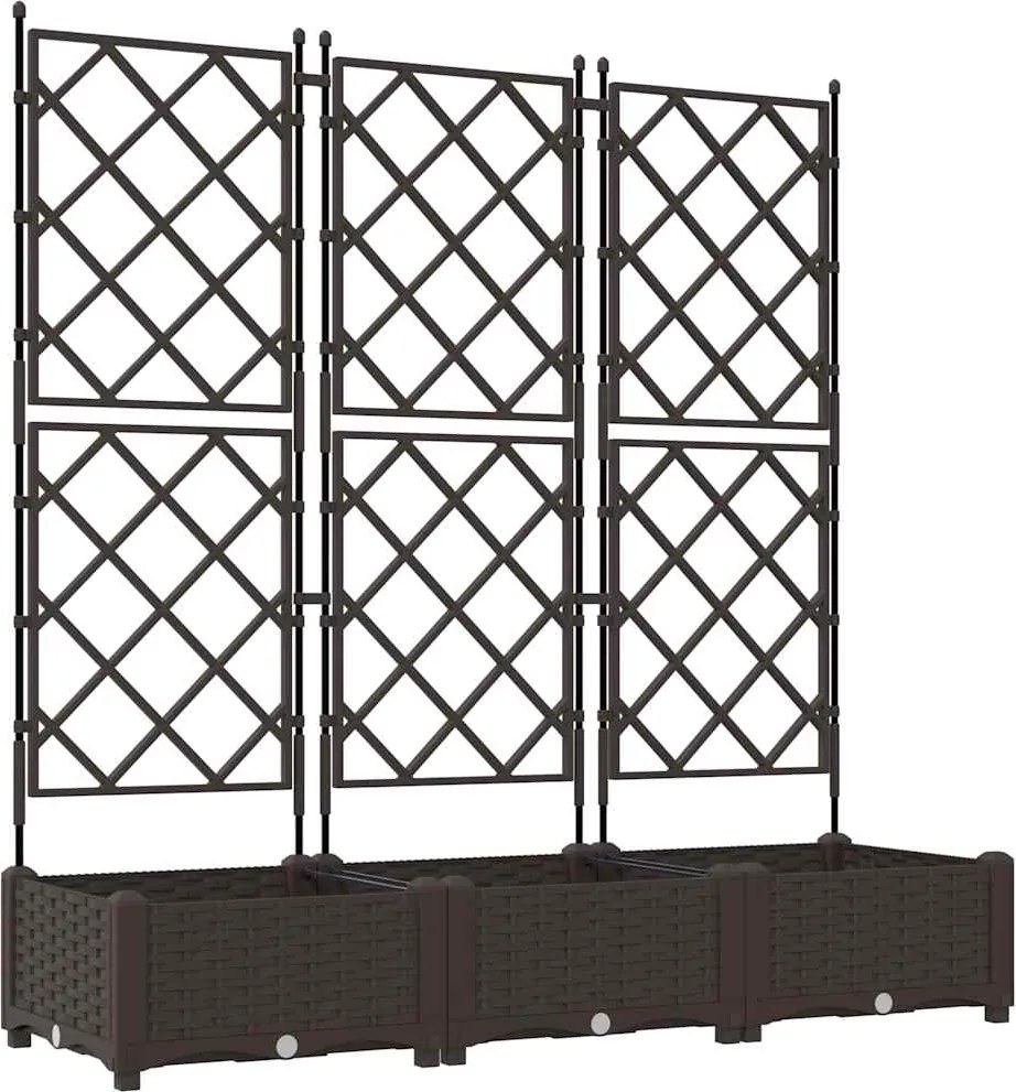 vidaXL Vază pentru Grădină 3 pcs Maro 120 x 40 x 125,5 cm Oțel