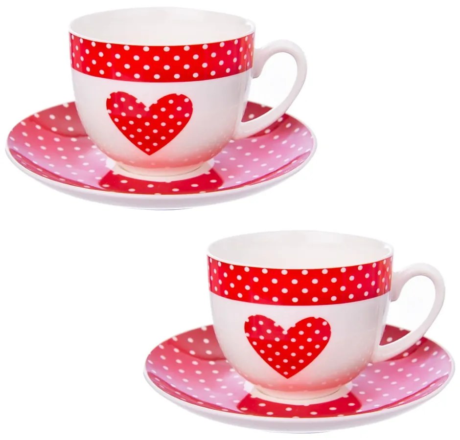 Cești roșii 2 buc. din porțelan 280 ml – Orion