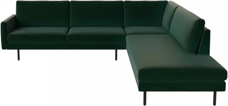 Canapea verde cu colt pentru 5 persoane din poliester si lemn Remix Dark Right Bolia