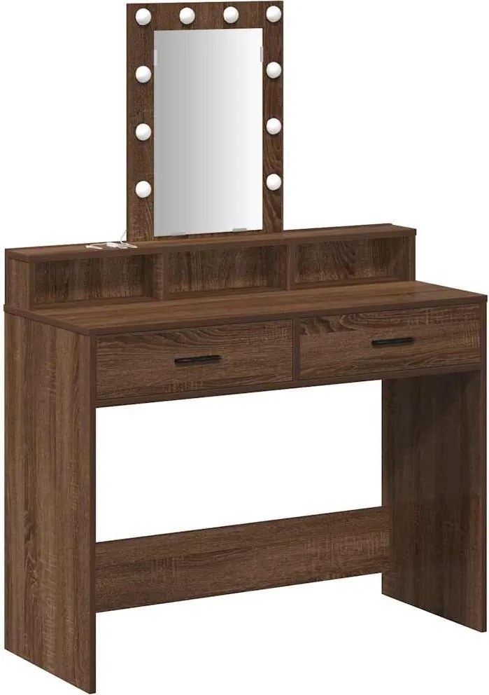 vidaXL Masă de Machiaj cu sertar Maro 100 x 41 x 140 cm Lemn compozit