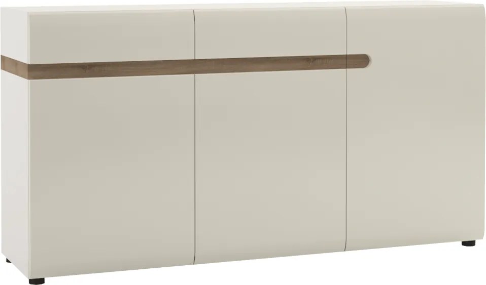 Comodă, albă strălucitoare HG/stejar sonoma închis, LYNATET TYP 40