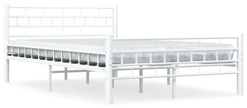 285298 vidaXL Cadru de pat, alb, 140 x 200 cm, metal