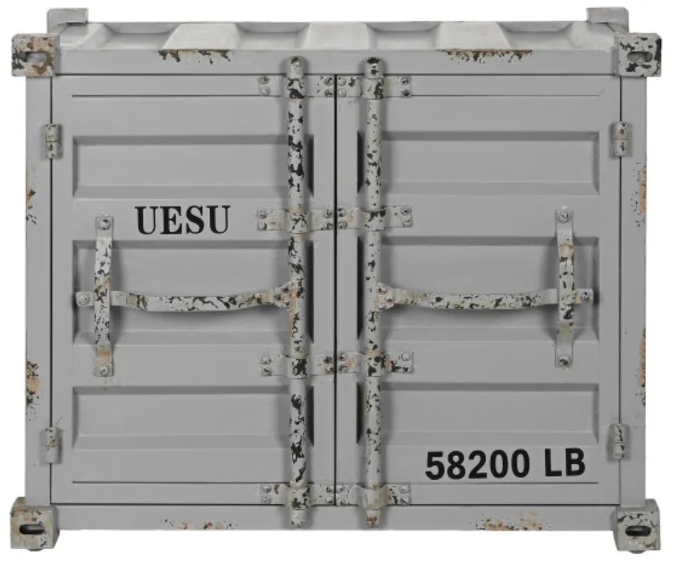 Consola de bar, din metal, gri, stil industrial, Cargo