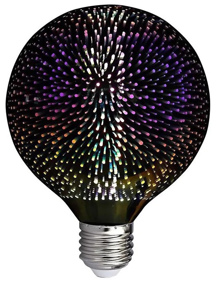 LED filament G125 3D decorativă, E27, 4W, 230V, 3000K