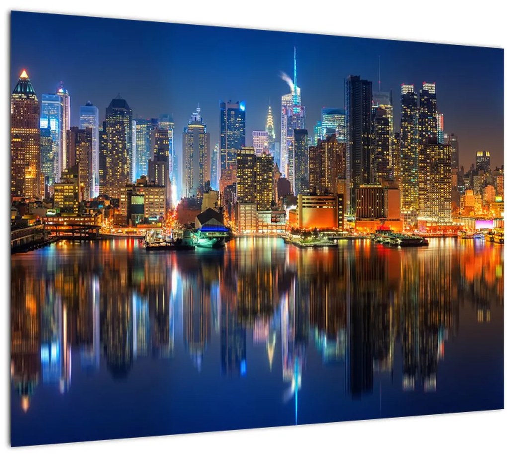 Tablou cu Manhattan noaptea (70x50 cm)