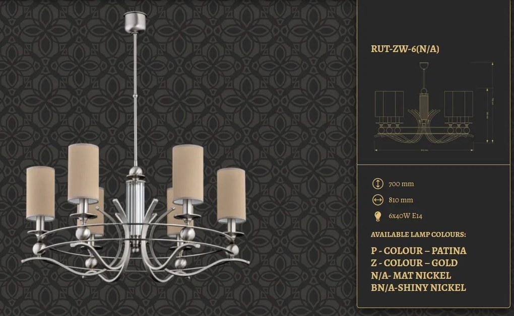 Candelabru 6 brate elegant design clasic Ruta