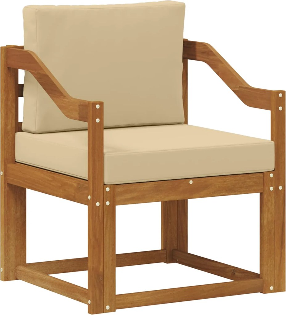 vidaXL Canapea de exterior Lemn de acacia solid și poliester natural