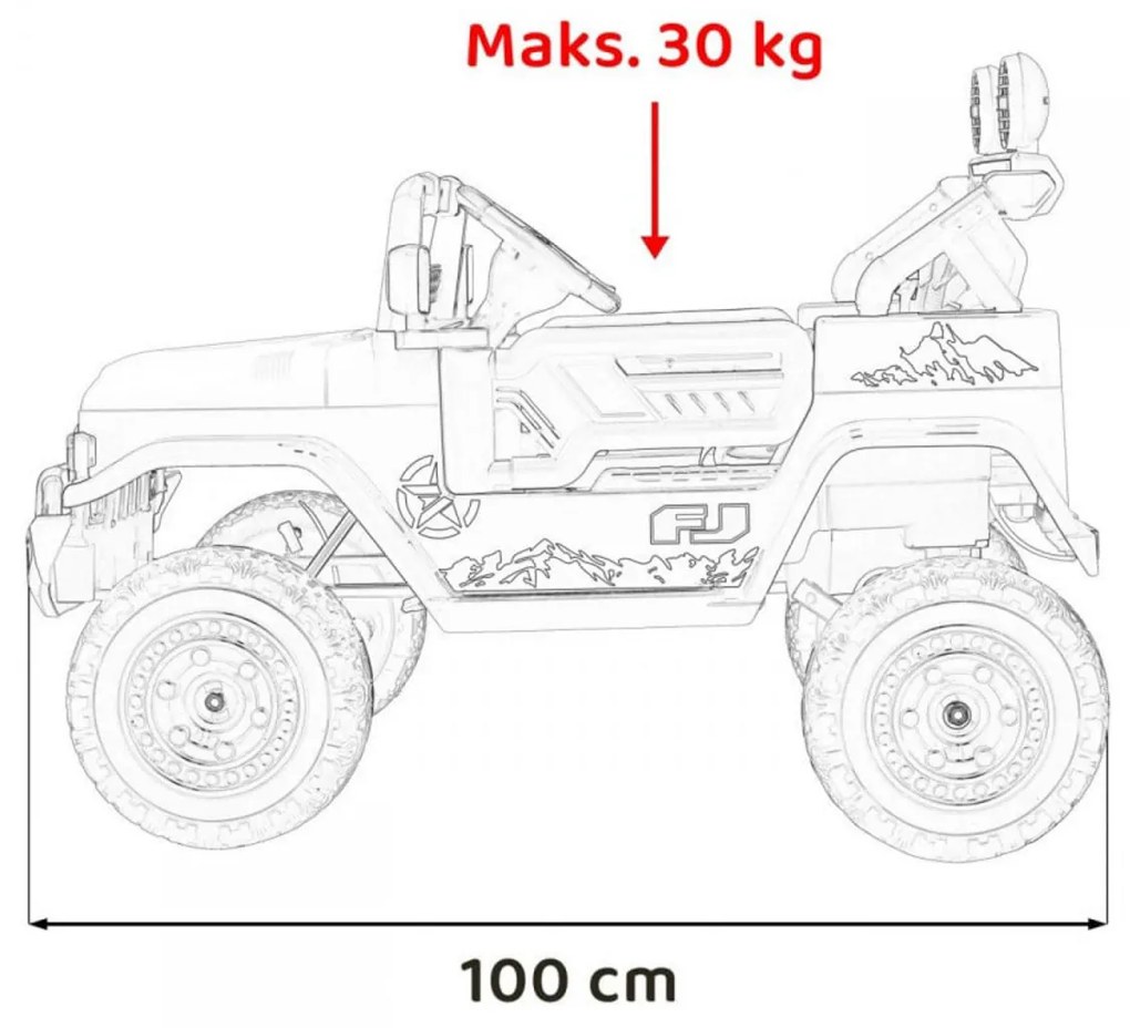 Masinuta Electrica cu acumulator pentru copii NOVOKIDS™ Toyota FJ Cruiser SUV 4X4, Roti din Cauciuc EVA, Max 30 kg , Usi cu deschidere , 3 Viteze,