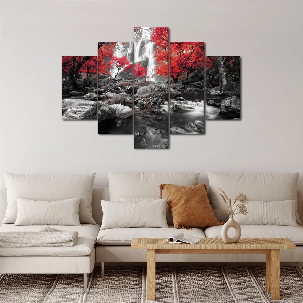 Tablou - Cascade în peisajul de toamnă (150x105 cm)