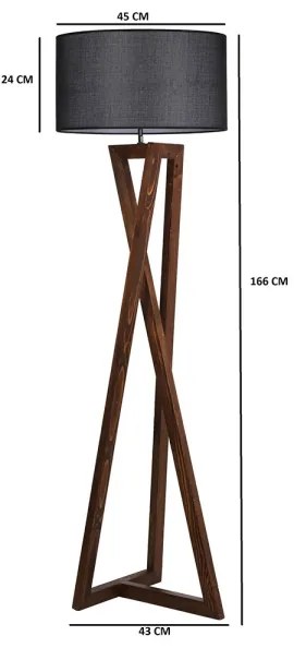 Lampadar MACKA 1xE27/60W/230V negru/maro