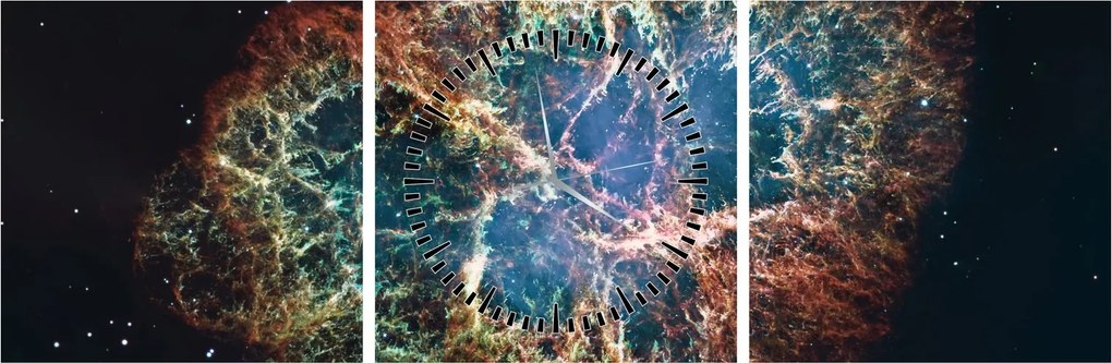 Tablou - Nebuloasa Crabului (cu ceas) (90x30 cm)