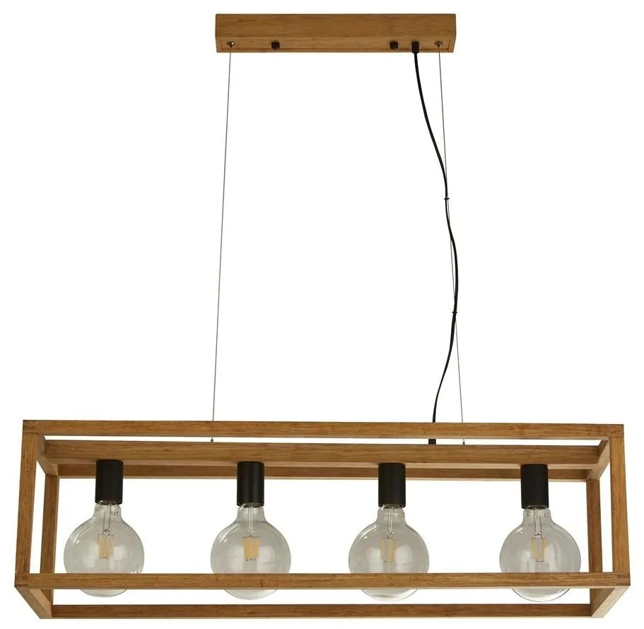 Lustra din lemn design rustic industrial Square 4L