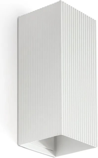 Aplica perete aluminiu striat alb, 2xGU10, LUNE square